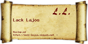 Lack Lajos névjegykártya